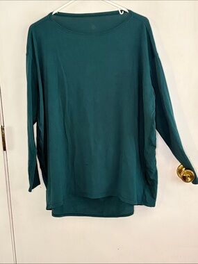 Lululemon Back in Action teal long sleeve knit top Size 2X